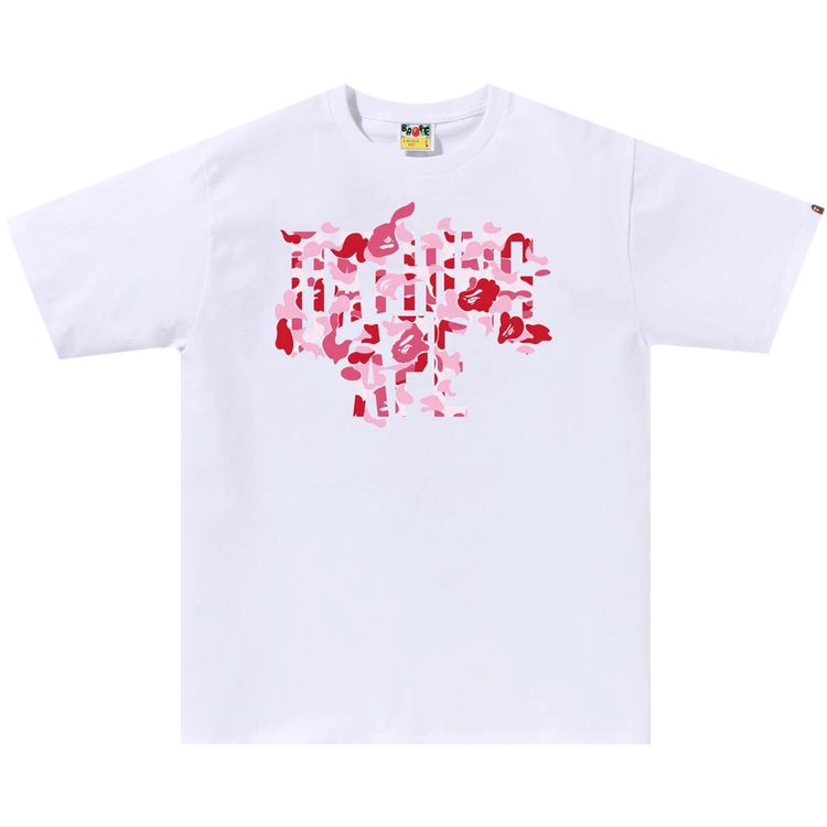 BAPE ABC Camo Rebuild NYC Logo Tee WhitePink