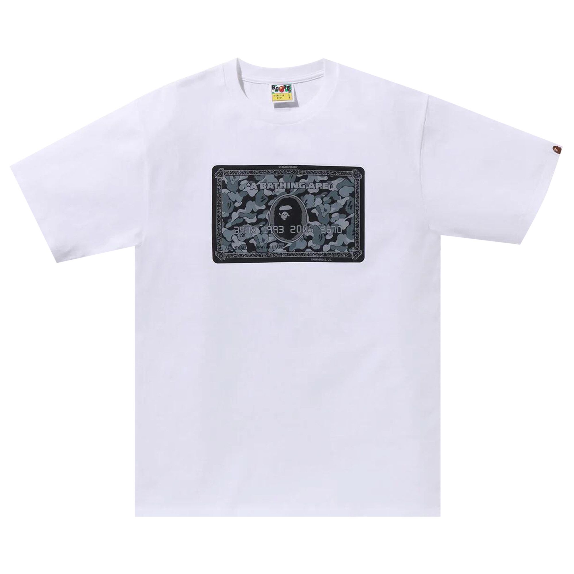 Buy BAPE Card Tee 'White/Black' - 1K25 110 002 WHITE BLACK