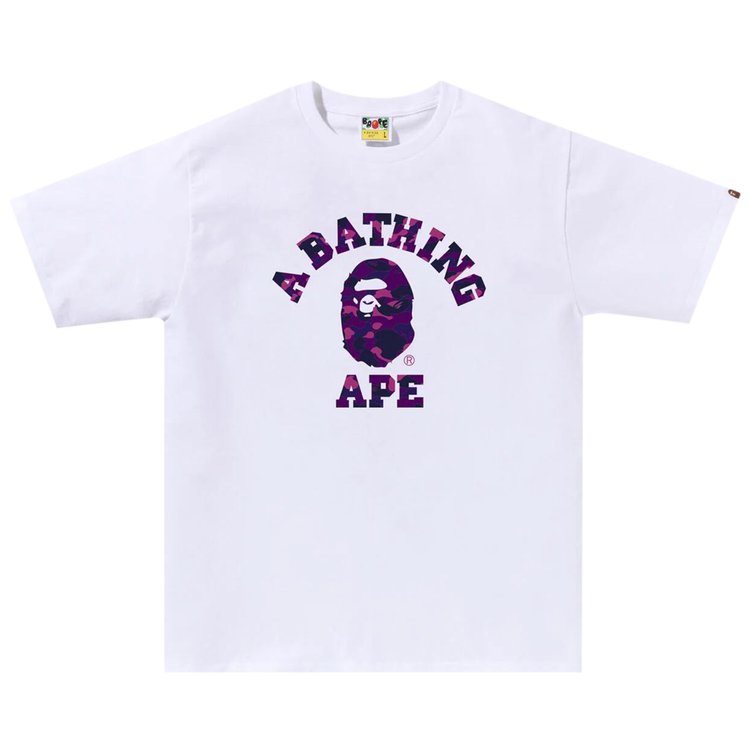 BAPE Color Camo College Tee WhitePurple