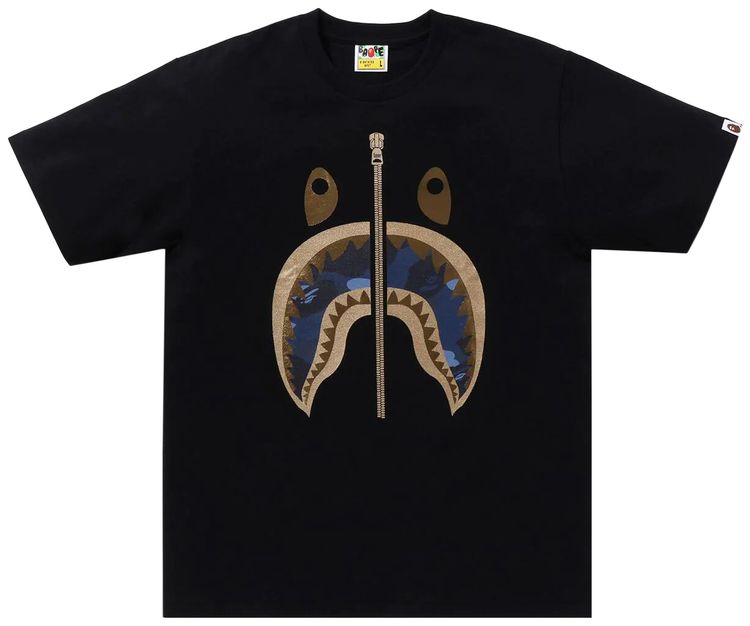 BAPE Color Camo Shark Tee BlackNavy