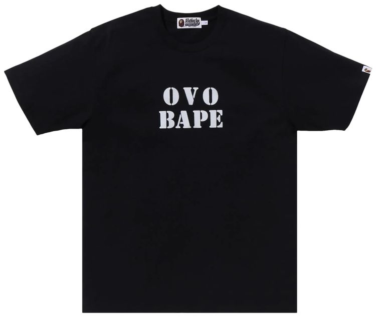 BAPE x OVO Stencil Logo Tee Black