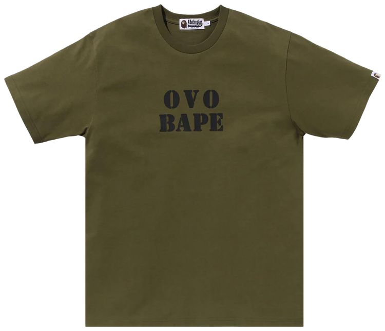 BAPE x OVO Stencil Logo Tee Olive Drab