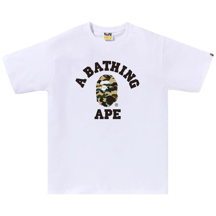 BAPE 1st Camo College Tee WhiteYellow