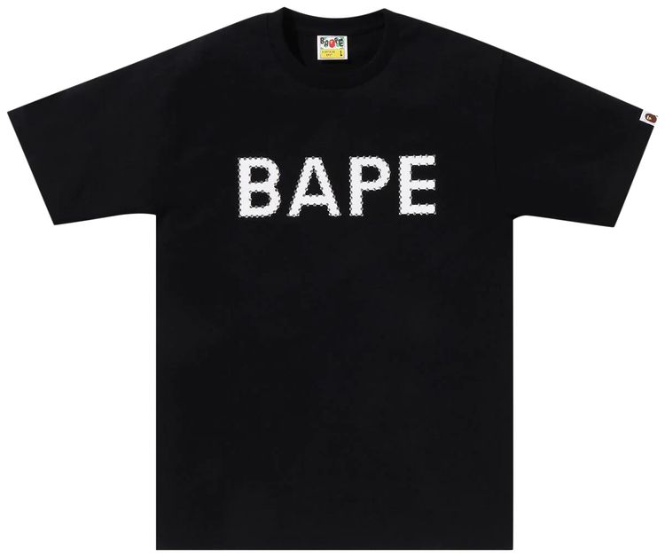BAPE Crystal Stone Logo Tee Black
