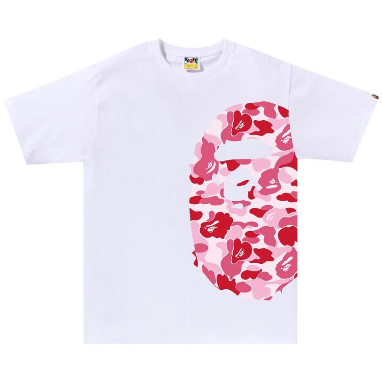 BAPE ABC Camo Side Big Ape Head Tee WhitePink