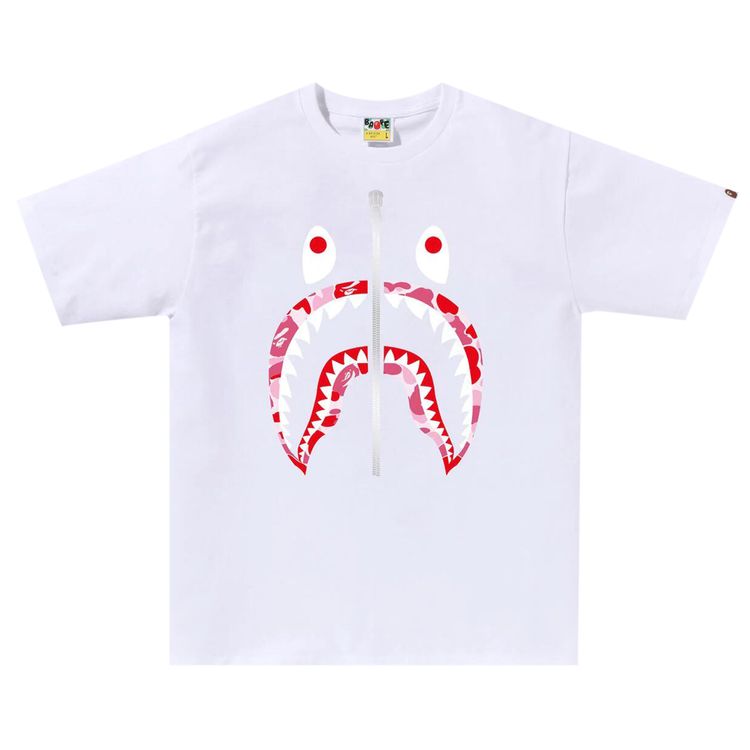 BAPE ABC Camo Shark Tee WhitePink