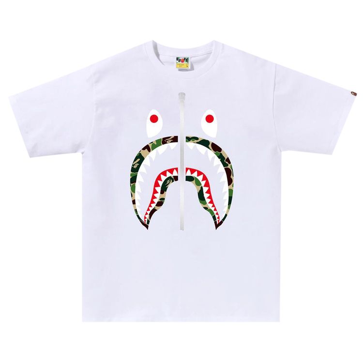 BAPE ABC Camo Shark Tee WhiteGreen