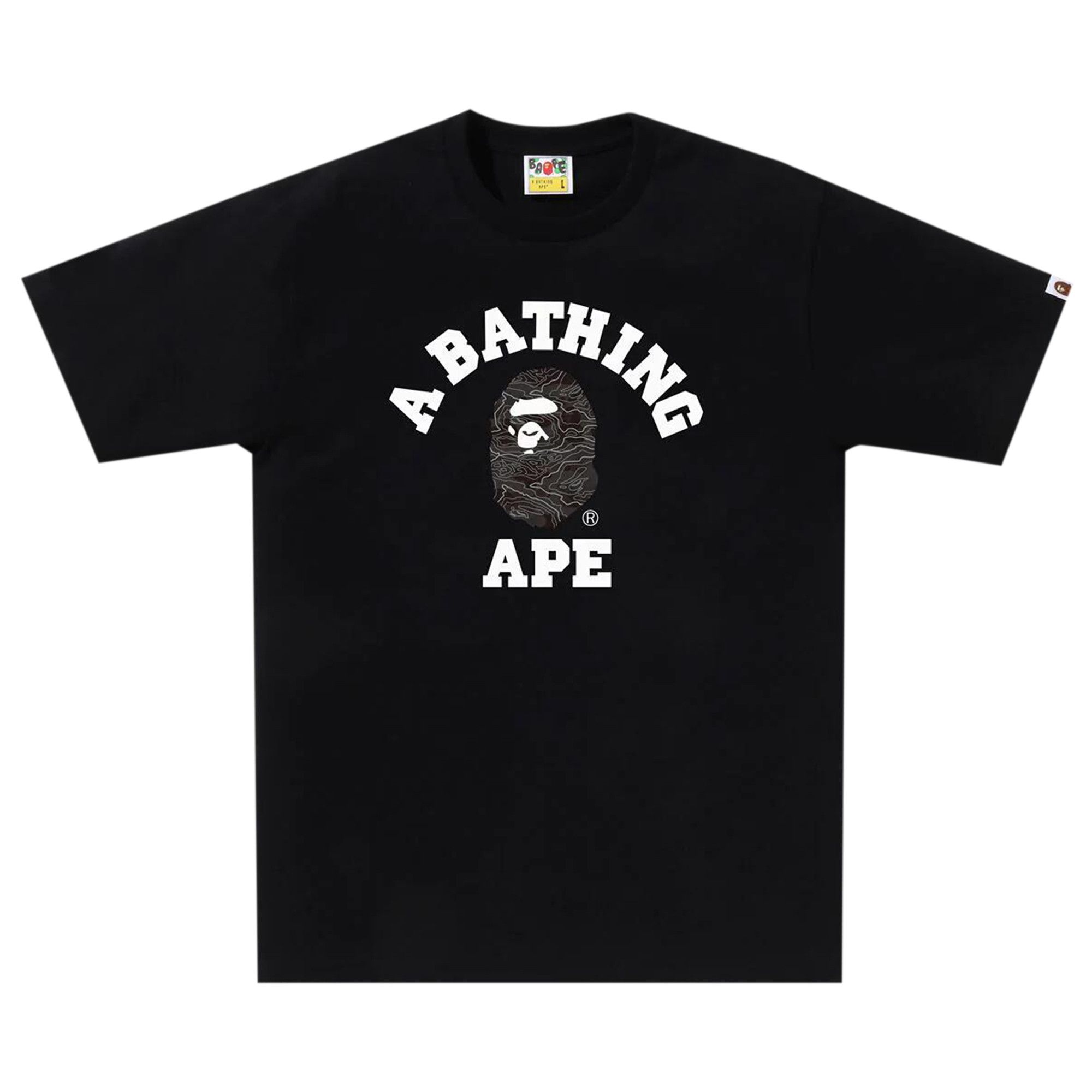 Buy BAPE Layered Line Camo College Tee 'Black/Black' - 1J80 110 026 BLACK  BLACK | GOAT CA