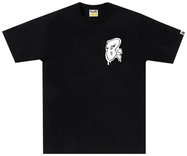 BAPE Graffiti B One Point Tee Black