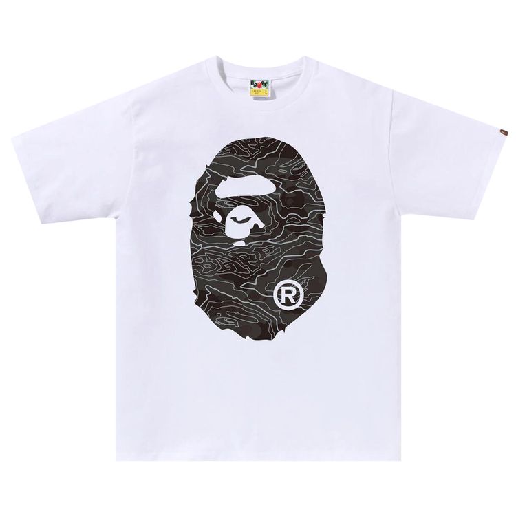 BAPE Layered Line Camo Big Ape Head Tee WhiteBlack