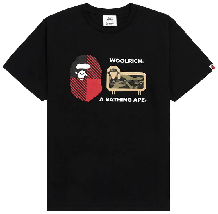 BAPE x Woolrich Tee Black