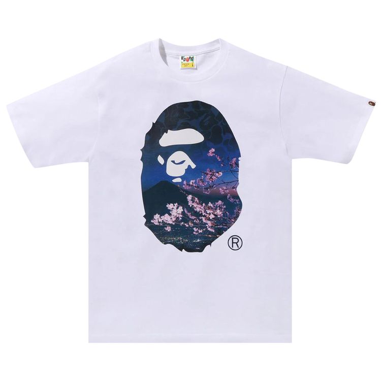 BAPE Sakura Photo Ape Head Tee 2 White