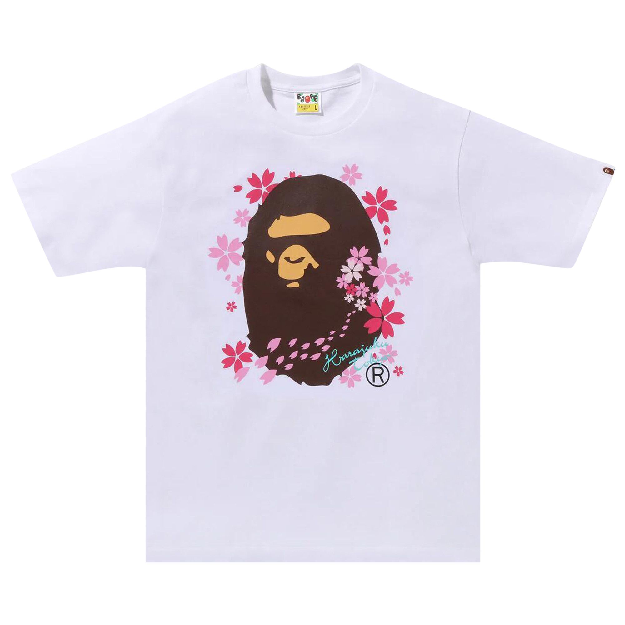 Buy BAPE Sakura Ape Head Tee 'White' - 1K22 110 033 WHITE | GOAT