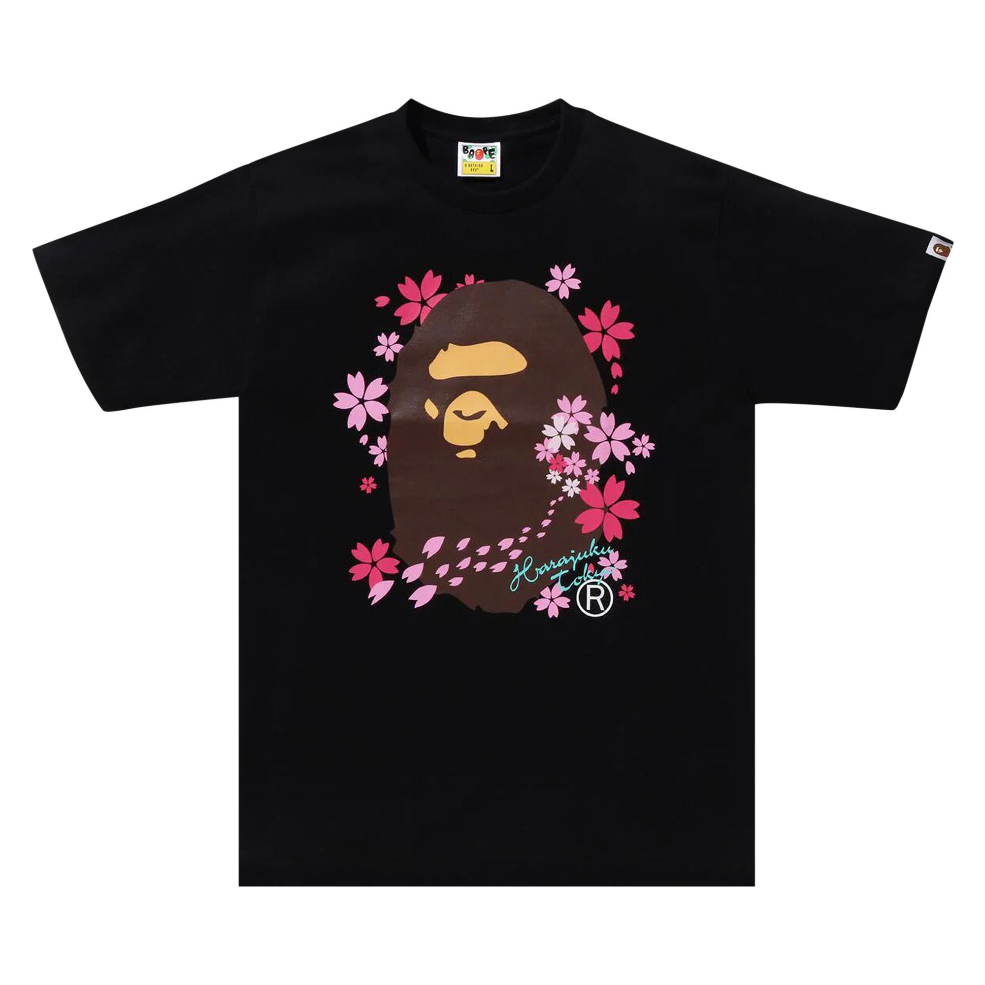 Buy BAPE Sakura Ape Head Tee 'Black' - 1K22 110 033 BLACK | GOAT