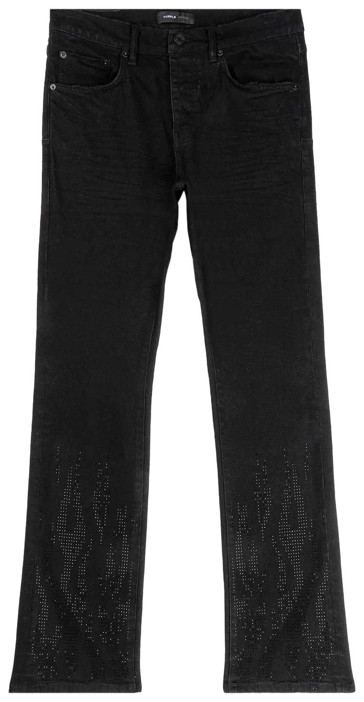 PURPLE BRAND Flamed Flare Jeans Black