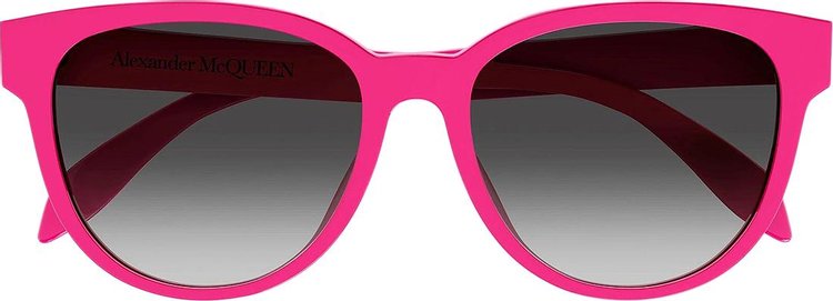 Alexander McQueen Round Frame Sunglasses 'Fuchsia/Grey'