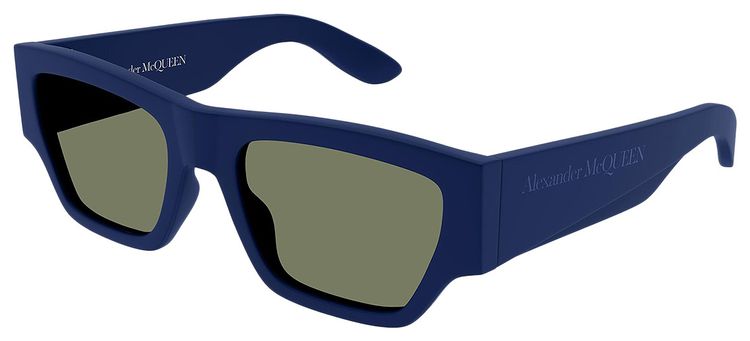 Alexander McQueen Big Square Wide Frame Sunglasses Blue