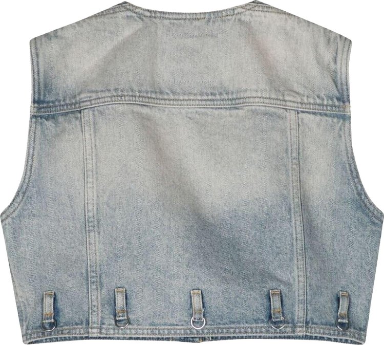 Courreges Multiflex Denim Cropped Vest Light Blue Wash