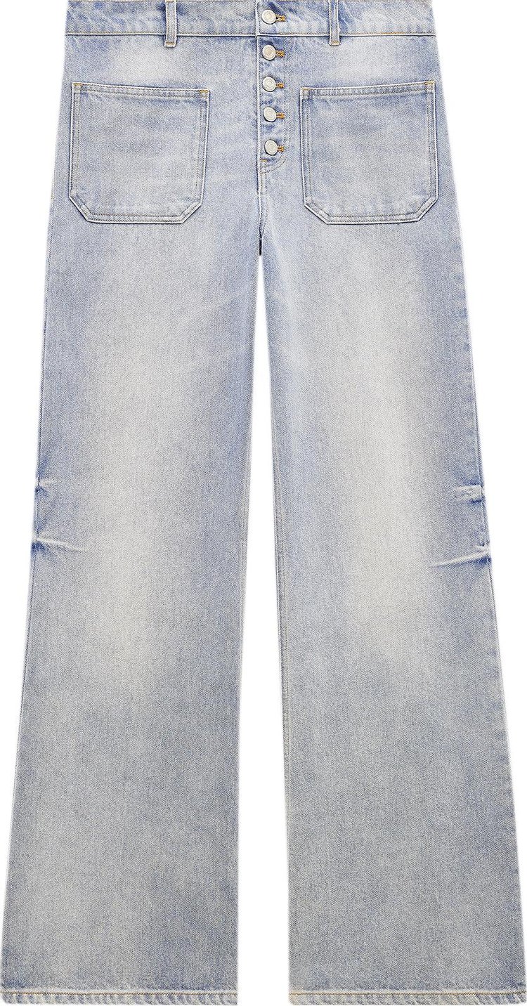 Courreges Multiflex Denim Baggy Pants Light Blue Wash