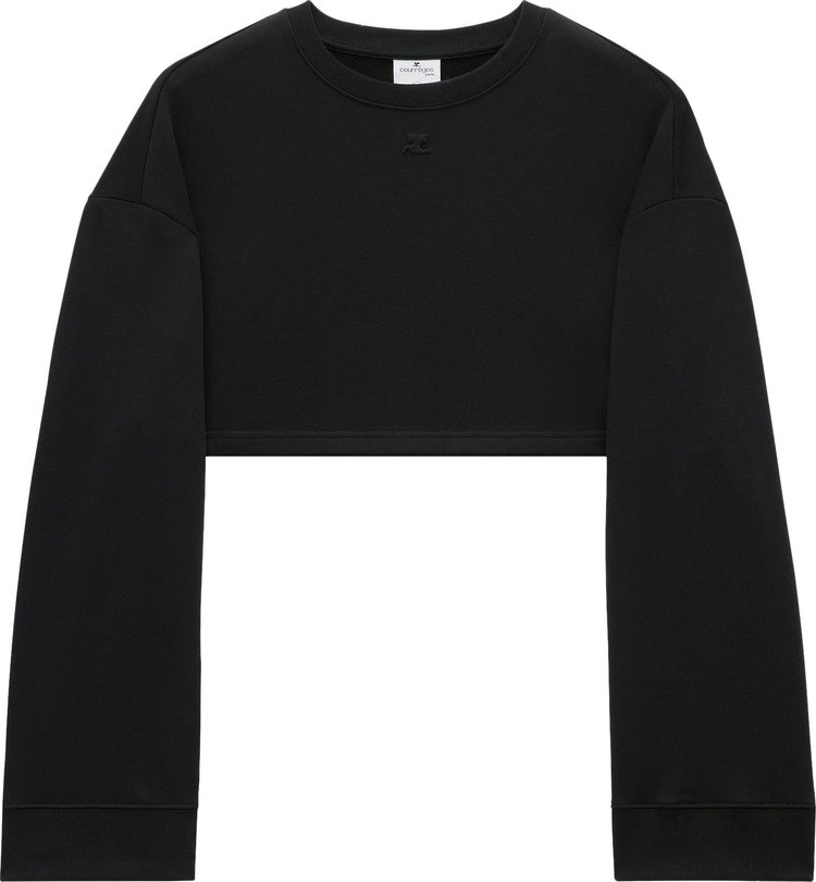 Courrèges Cocoon Fleece Cropped Sweater 'Black'