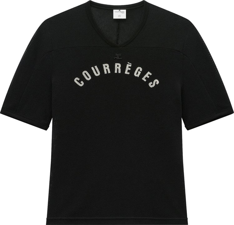 Courrèges Baseball Printed Mesh T-Shirt 'Black'