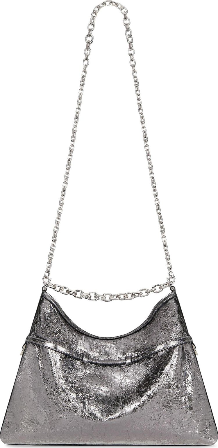 Givenchy Voyou Medium Chain Bag Silver Grey