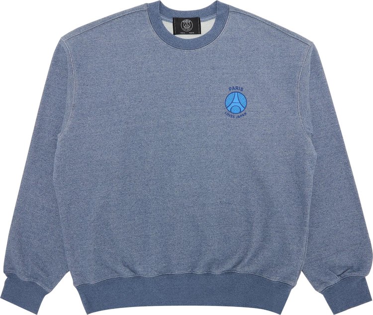 Paris Saint-Germain x EDIFICE Japan PLJ Boro Crewneck Sweatshirt 'Blue'