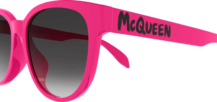 Alexander McQueen Round Frame Sunglasses FuchsiaGrey