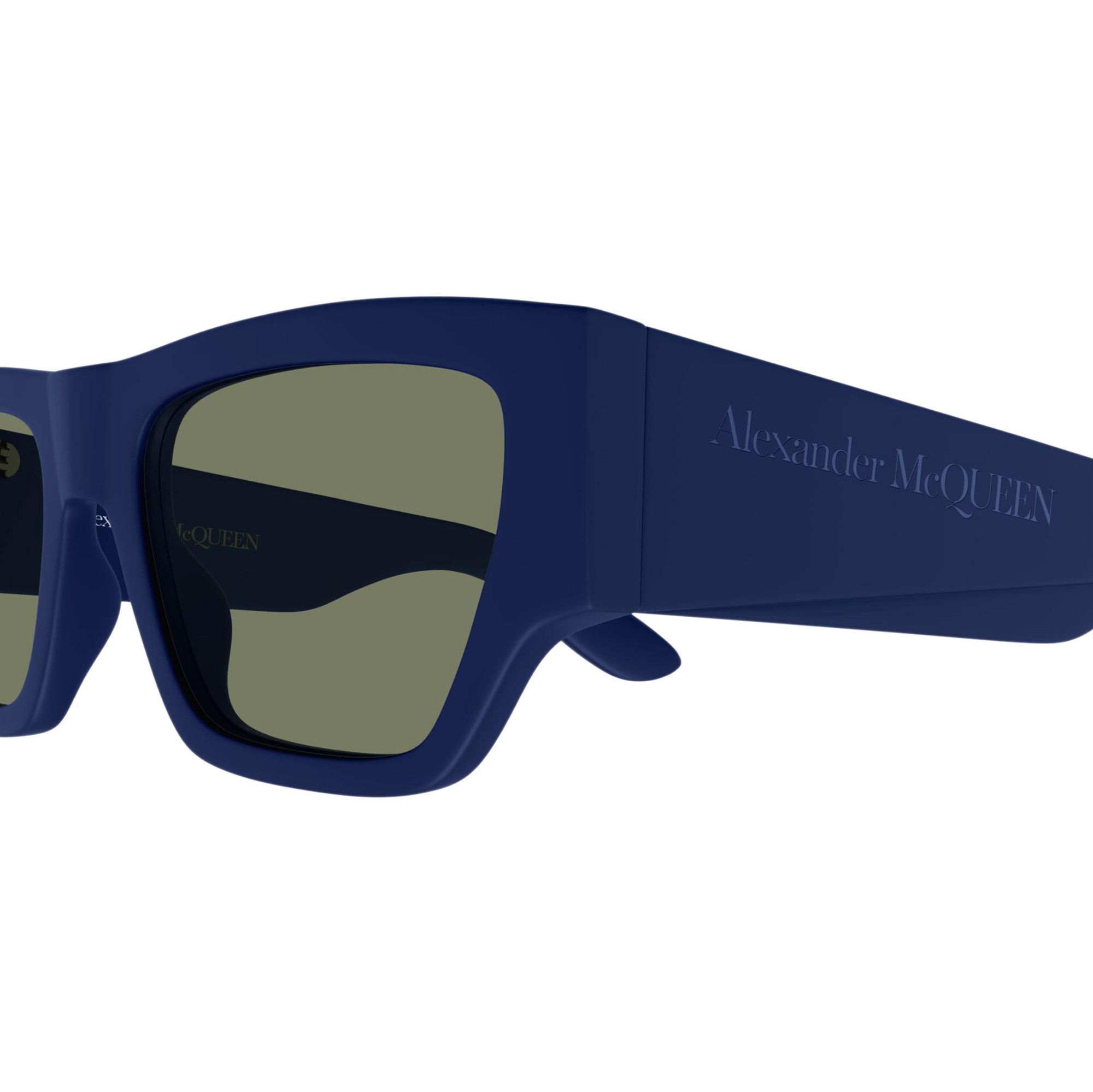 Buy Alexander McQueen Big Square Wide Frame Sunglasses 'Blue