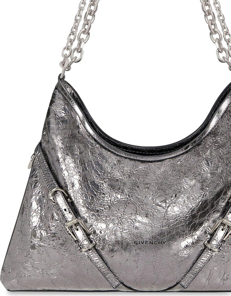 Givenchy Voyou Medium Chain Bag Silver Grey