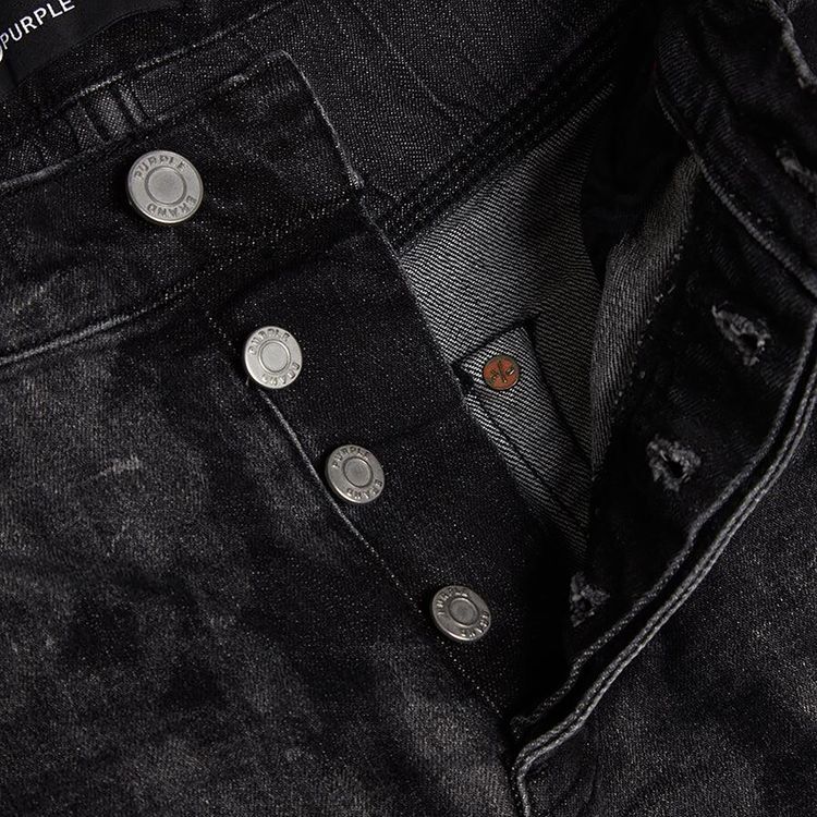 PURPLE BRAND Low Rise Skinny Jeans Black Vintage Bleach
