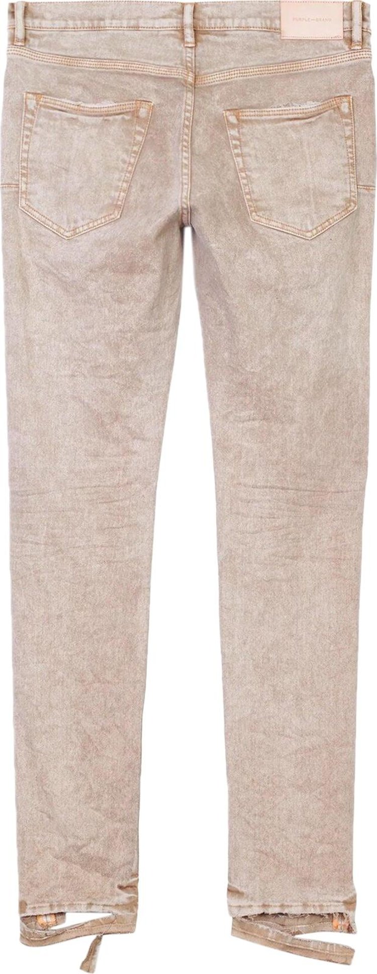 PURPLE BRAND Low Rise Skinny Jeans Beige Snow Wash