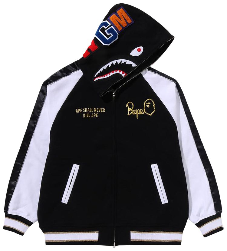BAPE Souvenir Shark Zip Hoodie Black