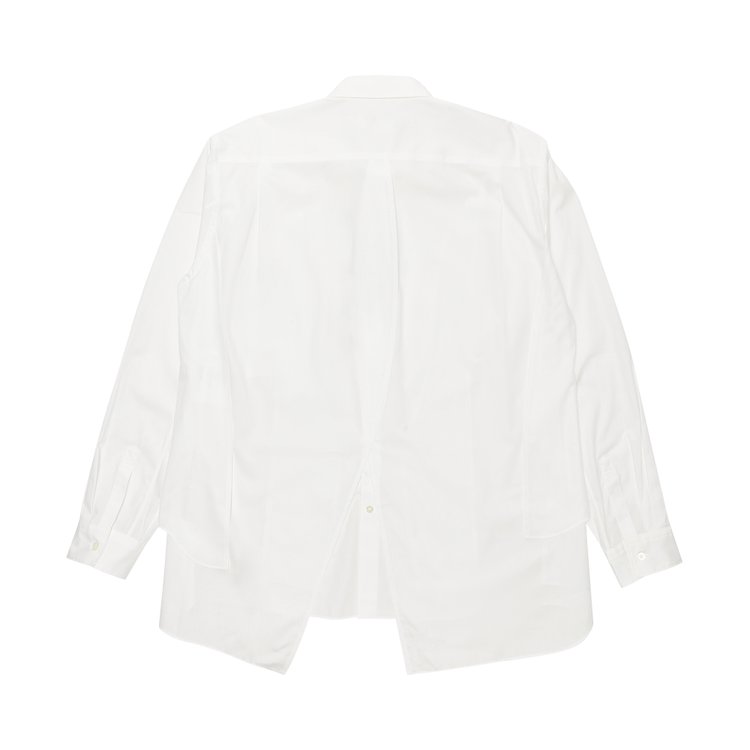 Comme des Garcons Homme Plus Cut Out Long Sleeve Shirt White