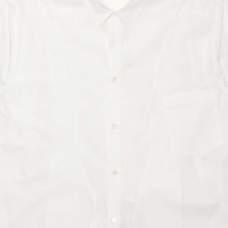 Comme des Garcons Homme Plus Cut Out Long Sleeve Shirt White