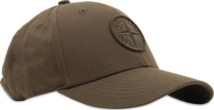 Stone Island Logo Print Cap Military Green