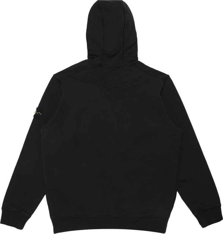 Stone Island Logo Patch Hoodie Black