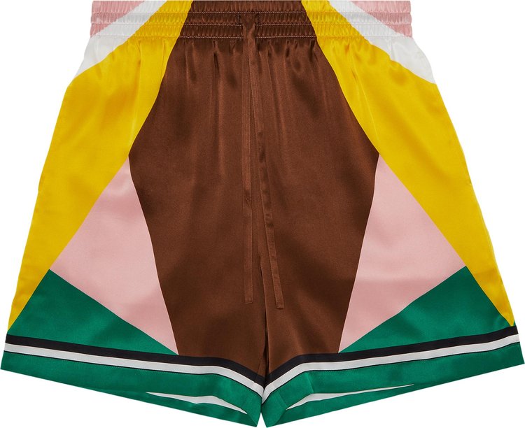 Casablanca Silk Shorts With Drawstrings 'Geometric Casa Sport'