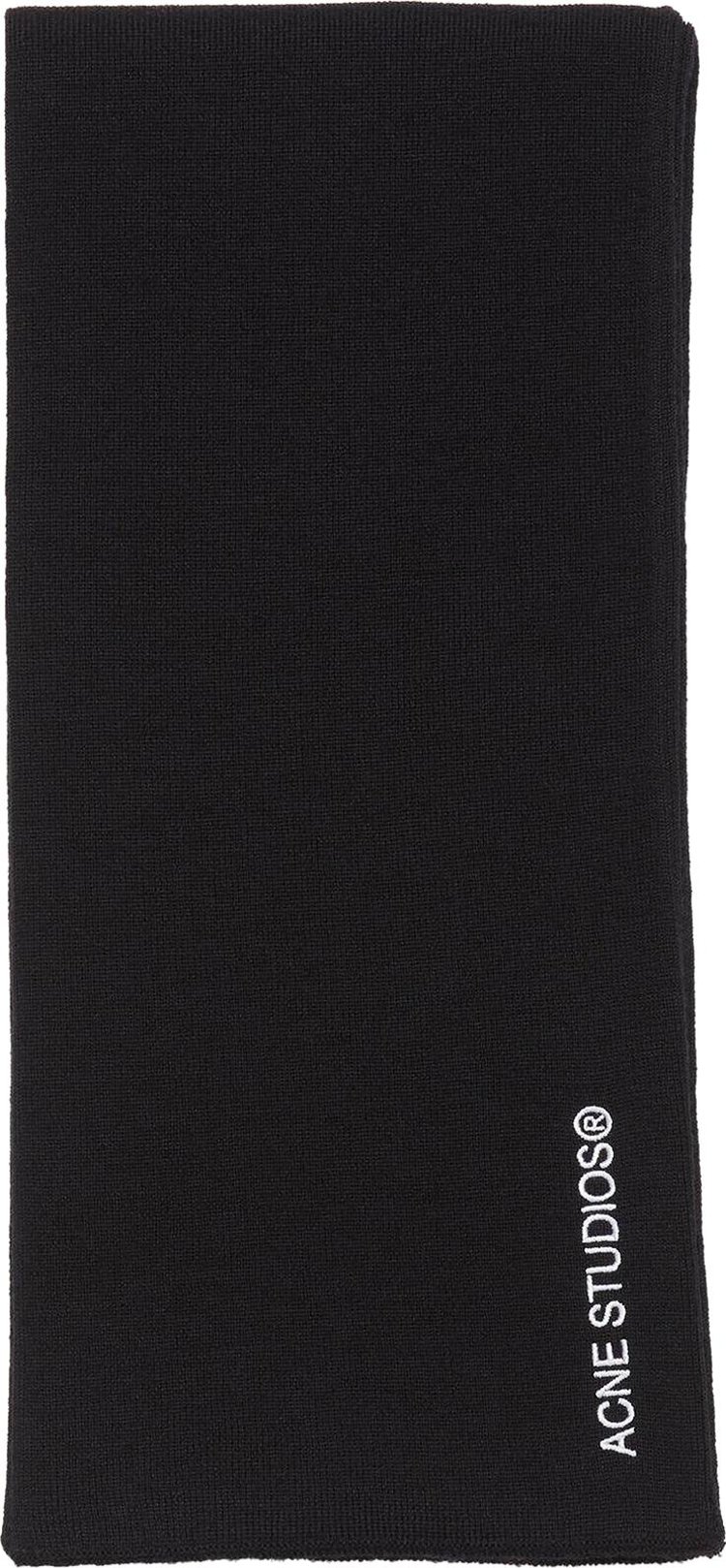 Acne Studios Logo Embroidered Scarf 'Black'