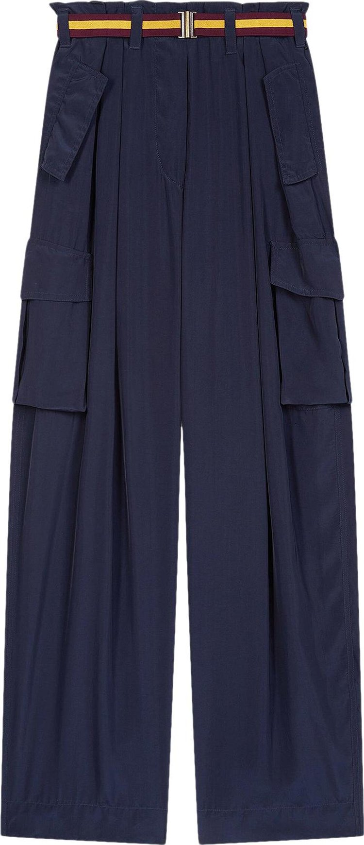 Dries Van Noten Viscose Cargo Pants Navy