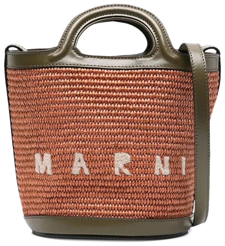 Marni Tropicalia Mini Bucket Bag BrickOlive