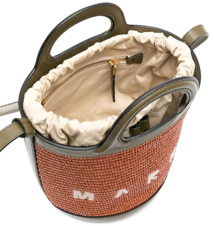 Marni Tropicalia Mini Bucket Bag BrickOlive