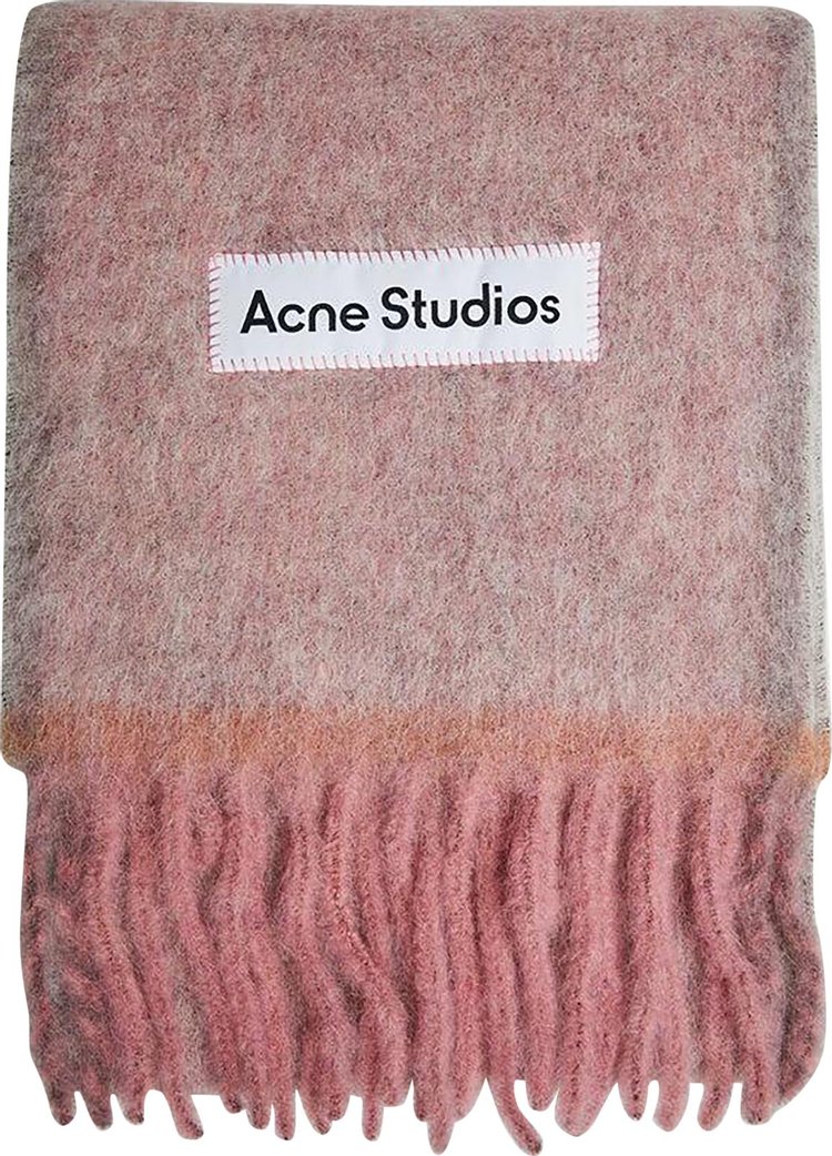 Acne Studios Logo Fringe Scarf 'Dusty Pink'