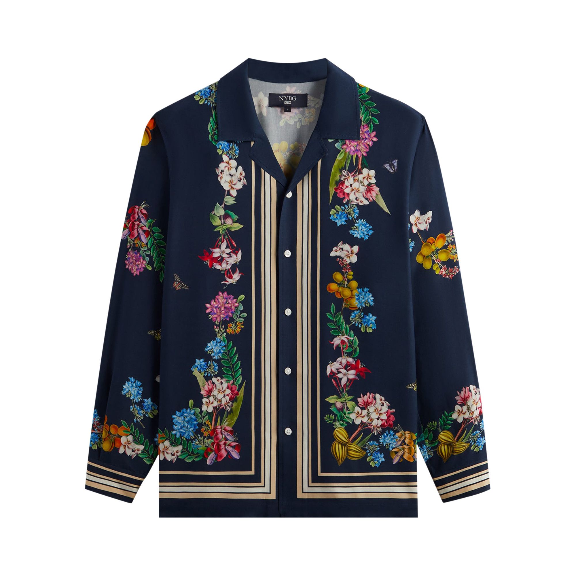 Size xl Kith x New York Botanical Garden Floral Border Long Sleeve Thompson  Shirt 'Nocturnal'
