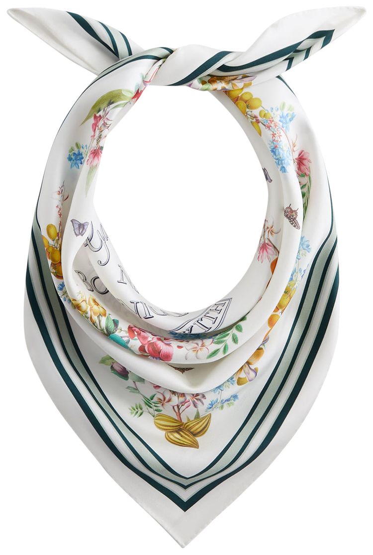Kith x New York Botanical Garden Printed Silk Scarf White