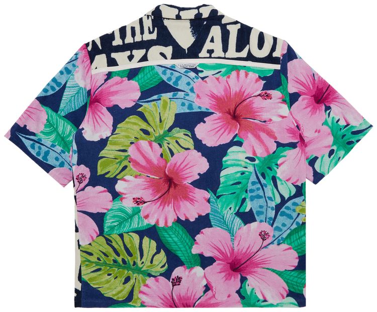 Marine Serre Regenerated Jersey Jacquard Towels Bowling Shirt Multicolor