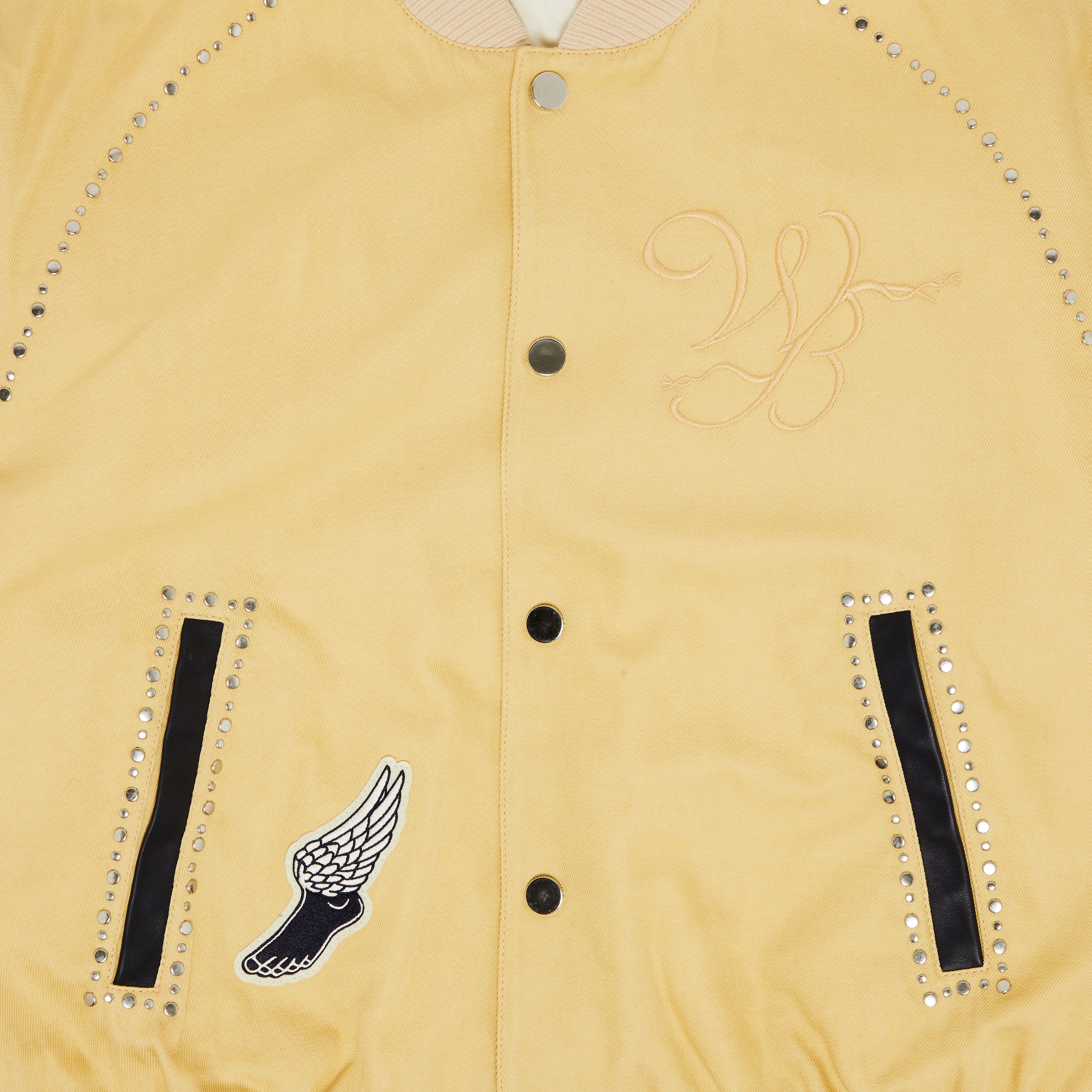 Buy Wales Bonner Sky Varsity Jacket 'Parsnip/Navy' - MS24LE05 CO01
