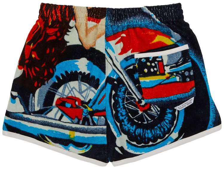 Marine Serre Regenerated Jersey Jacquard Towels Shorts Multicolor