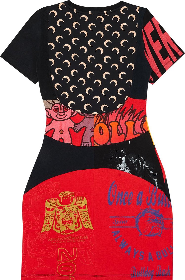 Marine Serre Regenerated Graphic T Shirt Mini Dress Red