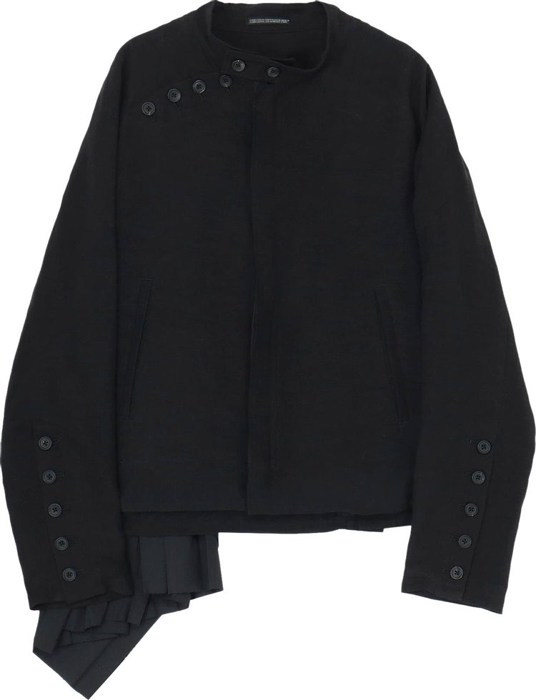 Yohji Yamamoto Pour Homme Embroidery And Pleats Jacket 'Black'